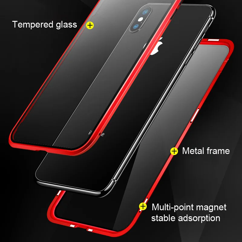 Магнитный металлический чехол Do Dawer для iPhone XR XS MAX X 8 Plus 7 + Чехлы из закаленного