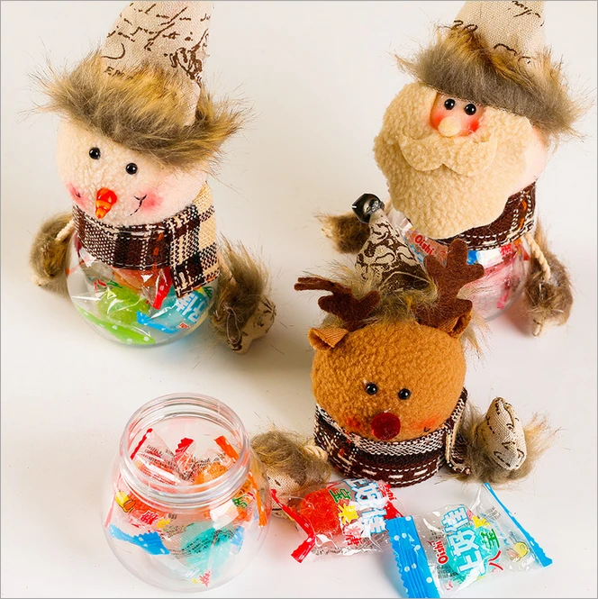 Милые рождественские конфеты ящик для хранения банки в бутылках Санта Клаус