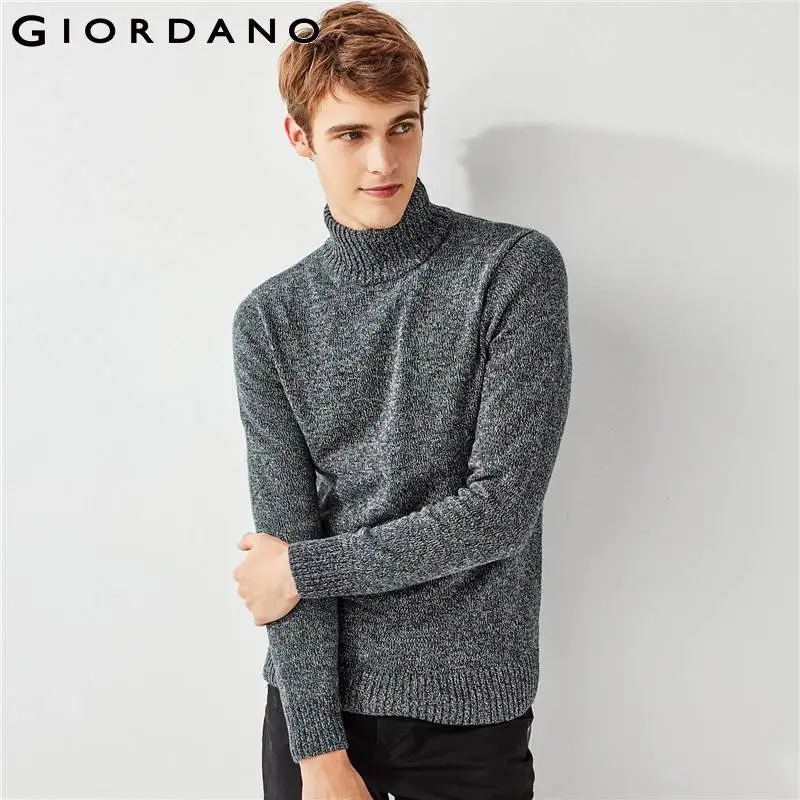 Giordano толстый пуловер с высоким круглым воротом выполненный из натурального хлопка и имеет несколько цветовых вариантов