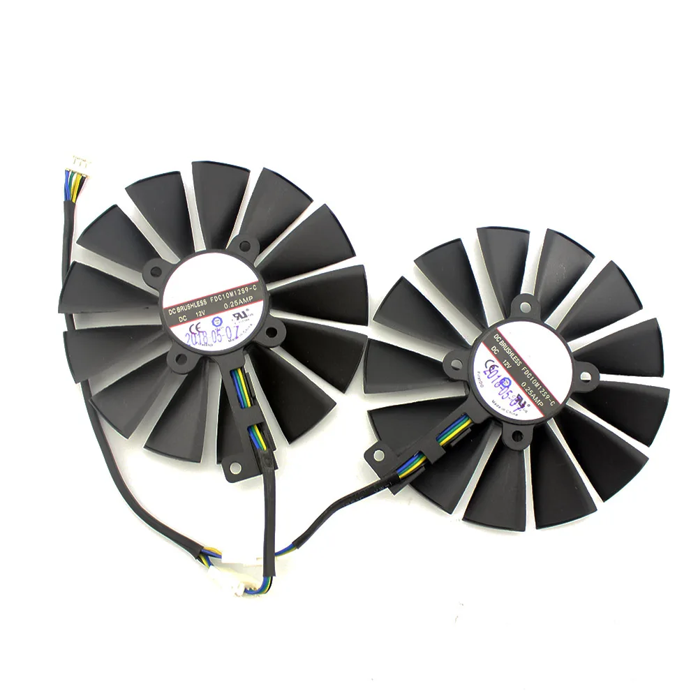 2pcs FDC10M12S9-C 12 В 0.25AMP 95 мм VGA вентилятор для ASUS STRIX RX470 RX570 RX580 GTX 1050Ti GTX 1070 Ti Gaming 4PIN 13 лопастей Вентилятор охлаждения - Цвет лезвия: 2pcs