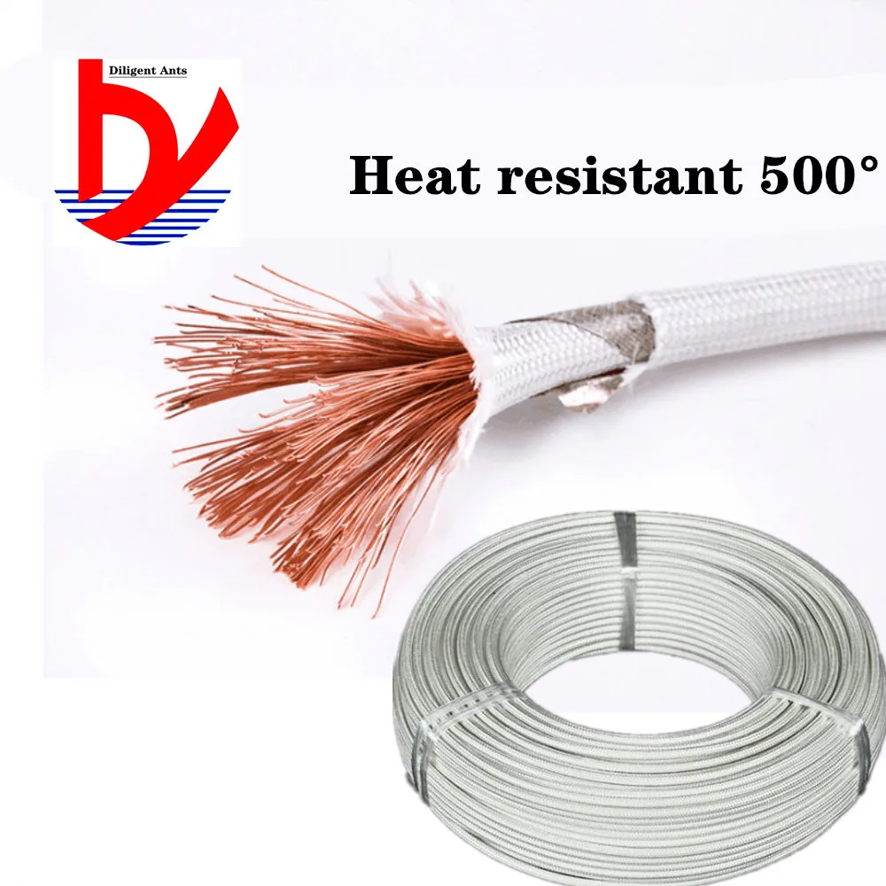 Силиконовый Плетеный слюда термостойкий 500 ° кабель 20AWG 18AWG 17AWG 15awg 13awg 11awg 9awg