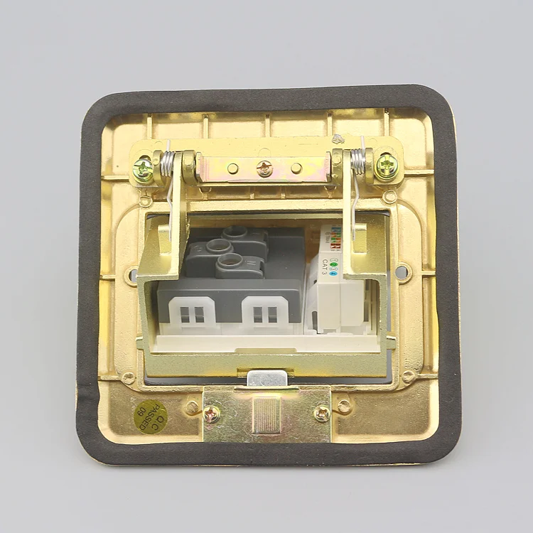 Выдвижная розетка для пола SeTo Сетевая RJ45 Cat5e + Tel RJ11 Cat3 с пятью отверстиями