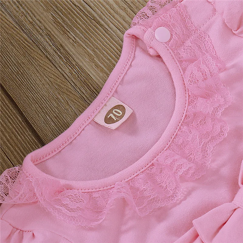 

Baby Girl Bodysuits Lace Infant Bodysuit Jumpsuit Outfit Clothes Cotton Bodysuit Baby Costume Sleeveless Bow Jumpsuit Sunsuit
