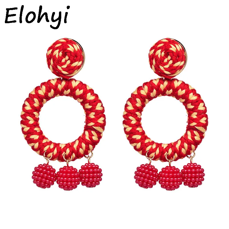 ELOHYI новый дизайн 5 цветов длинные висячие бусины Серьги с кисточками