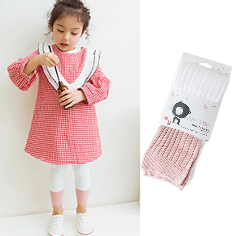 Модные вязаные леггинсы для маленьких девочек осенне зимний наряд штаны детская