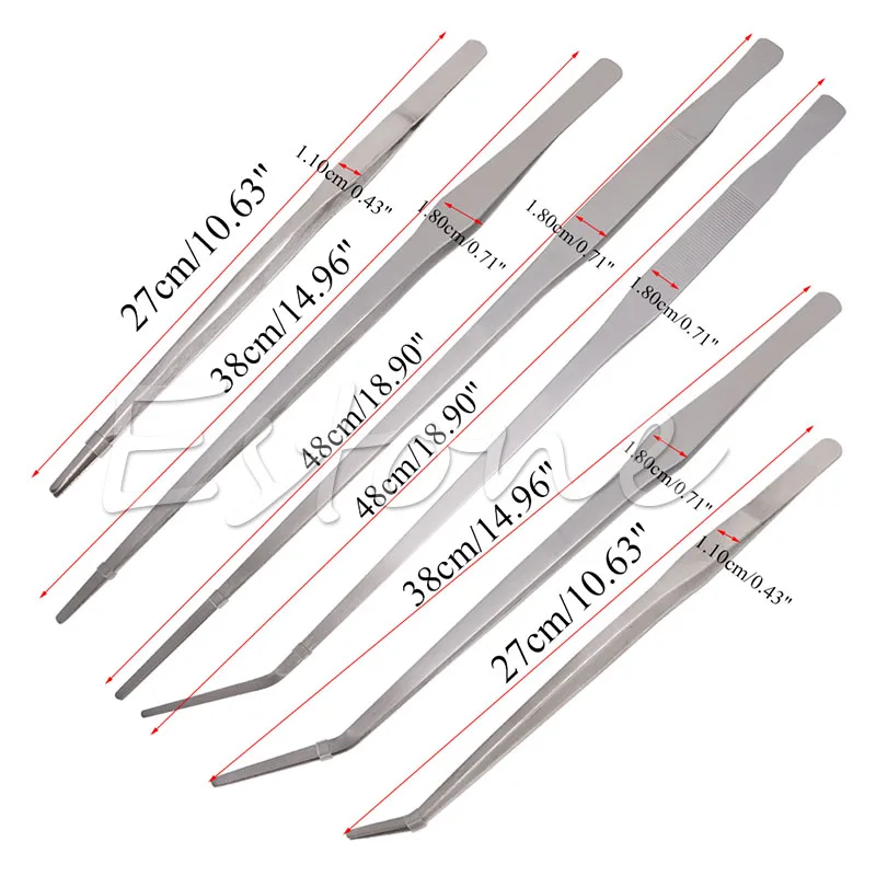 27/38/48cm Fish Tank Tongs Aquarium Stainless Steel Live Plant Tweezers | Cleaning Tools