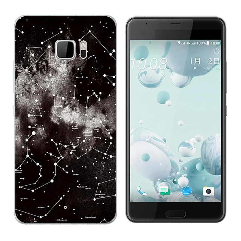 Мягкий ТПУ чехол для HTC U Ultra Case 5 7 "ручной печати силиконовый телефона ультра
