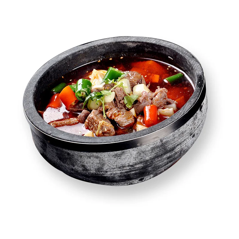 ZITING 20 см натуральный гранит горшки каменный горшок Bibimbap чаша домашний суп Stonefish