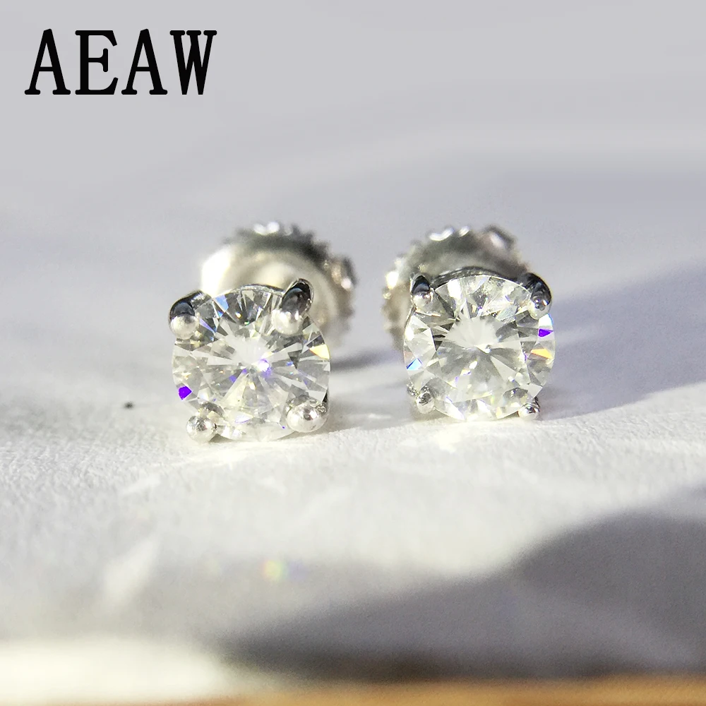 Fine Jewelry платиновым покрытием серебра Moissanites серьги всего 0.8CTW Алмазная
