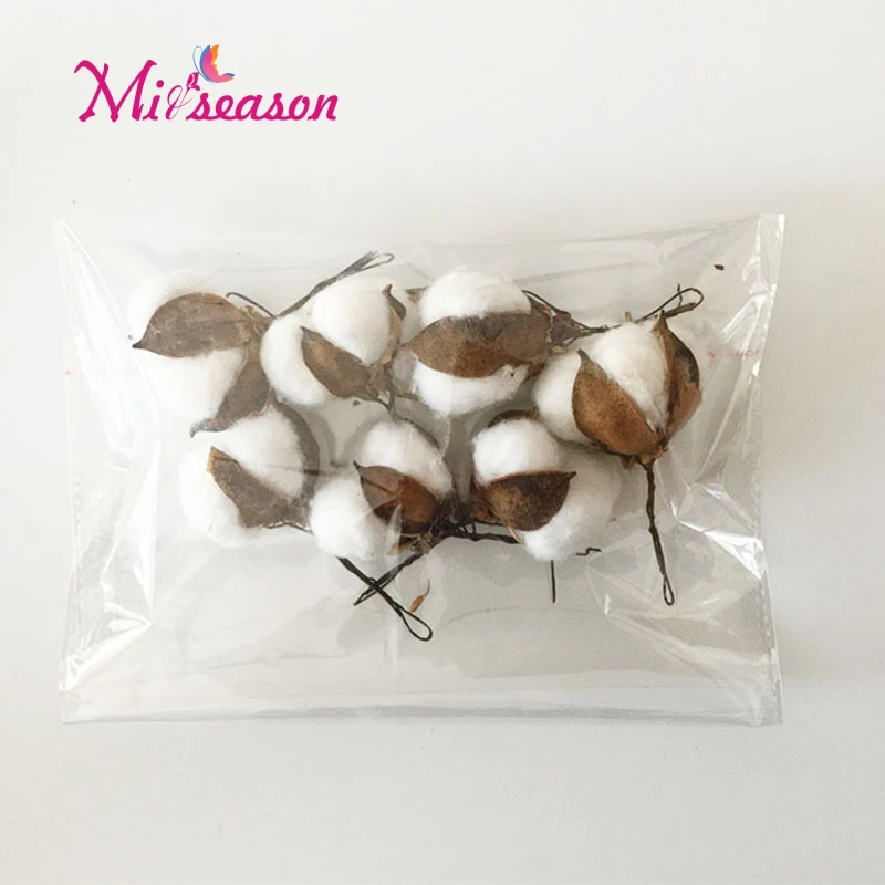 

6PCS/LOT artificial cotton flower white colors single branch 9cm simulation flower DIY wedding decoration for home party office