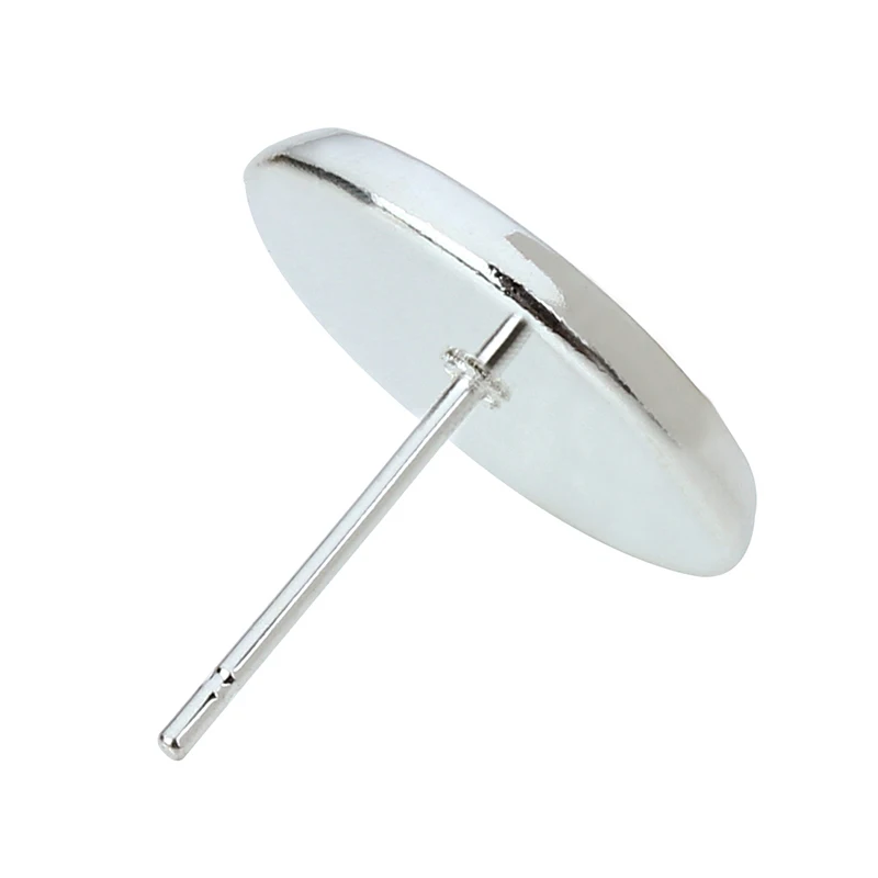 Серьги-гвоздики под античную бронзу и медь серебристого цвета 20 шт. диаметр 8/10/12/14