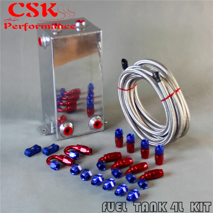4L Aluminium Surge tank kit mirror polish Fuel cell Universal Complete Tank 4 Litre Swirl Pot System | Автомобили и мотоциклы
