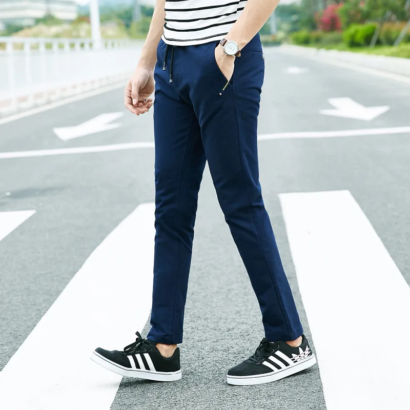 

Vogue Men Pants Spring New Cotton Men Pants Trendy Casual Pants Korean Slim Straight Pants Youth Men Sweatpants