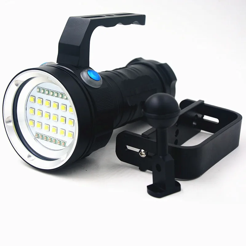 Перезаряжаемый 25000лм Подводный Видео Дайвинг фонарик 18x XM-L2 LED белый/красный/синий