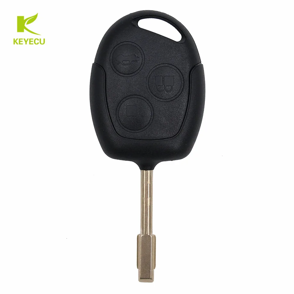 KEYECU 3-кнопочный дистанционный ключ и чип транспондера 4D60 Стекло для Ford Mondeo Focus Ka