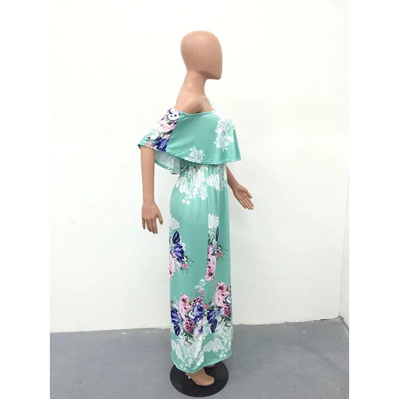 Летние платья 2019 Boho стиль с открытыми плечами без бретелек коротким рукавом