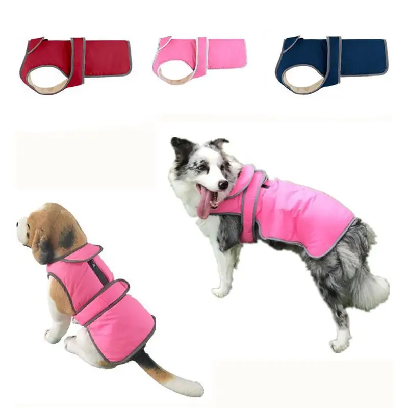 

Dog Autumn Winter Clothes Lapel Dog Jacket Polyester Warm Pet Clothing Reflective Dog Coat Vest for Small Medium Large Dog S-XXL