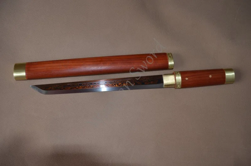 Японский меч Танто ручной работы класса А красный сложенный стальной деревянный