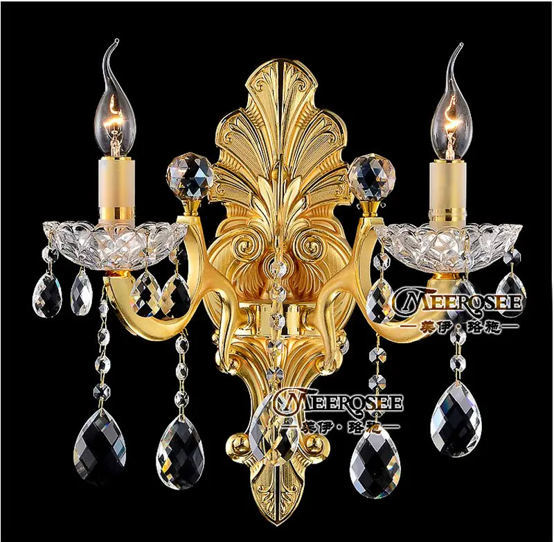 

Modern Luxurious Crystal Wall Sconces Light Fixture Gold Silver Zinc Alloy Wall Candle Lighting for Bedroom Corridor Hallway