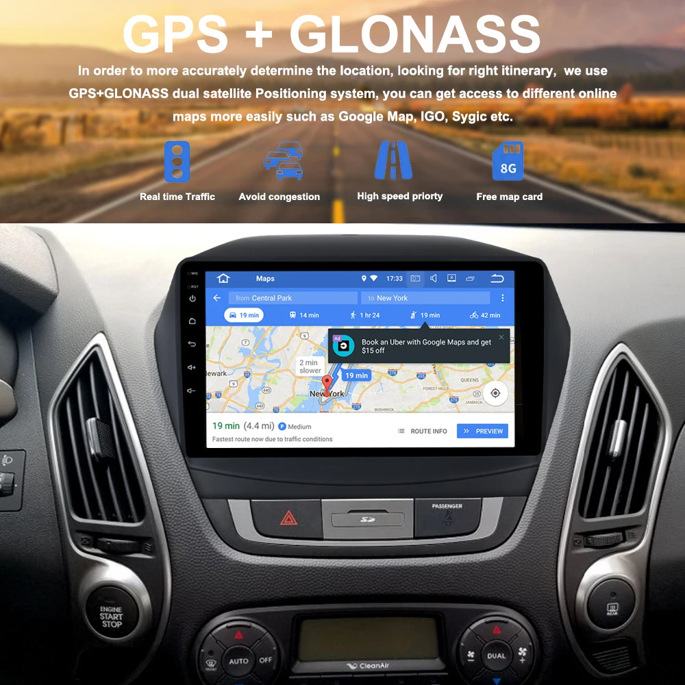 Автомобильный мультимедийный плеер 2 din для hyundai IX35 2009 2015 Android 9 0 Восьмиядерный 4G ram