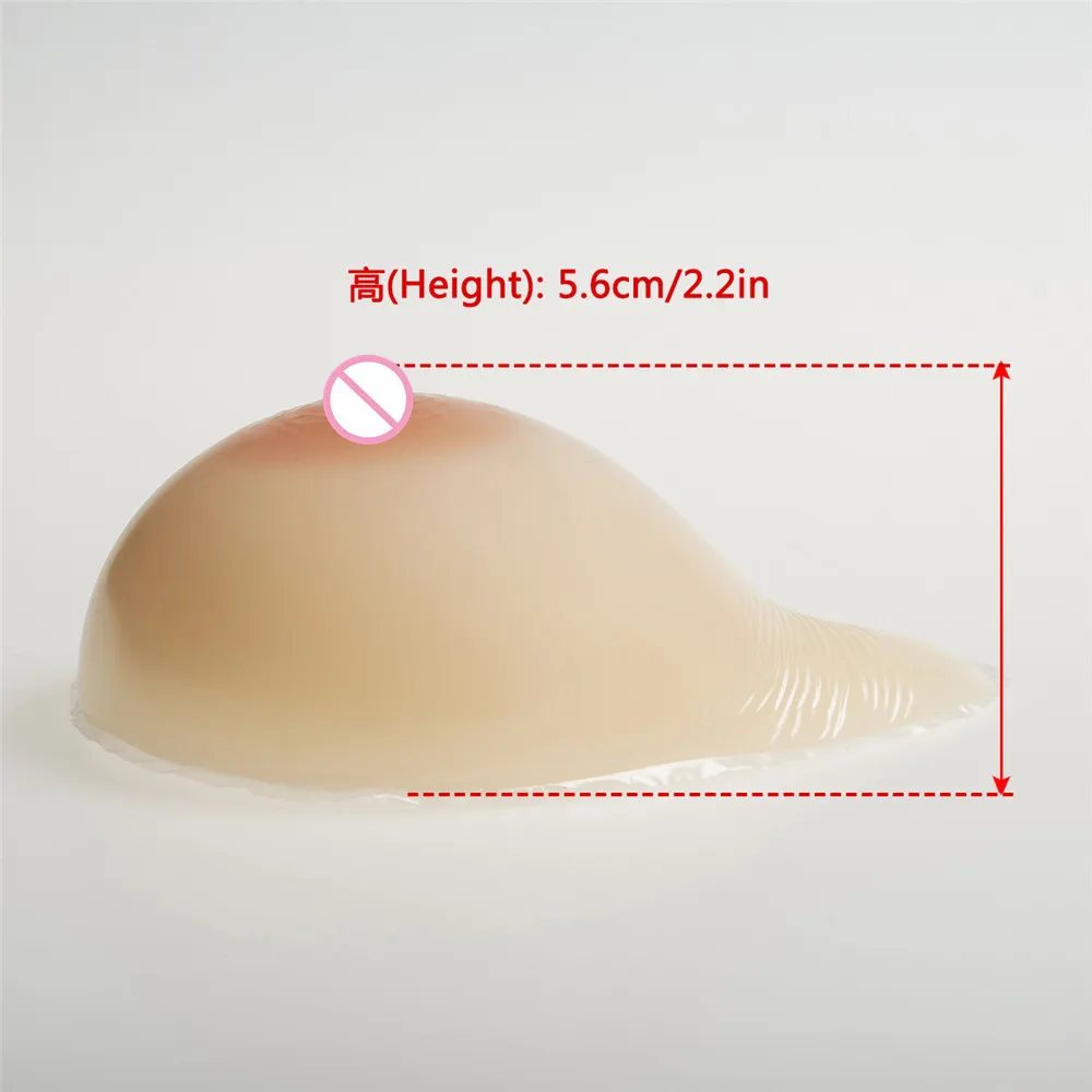 

(800g/pair Classic Curved Nude Silicone Boobs + Sexy Lace and Satin Pocket Bra) Crossdresser Mastectomy Breast With Bra Set