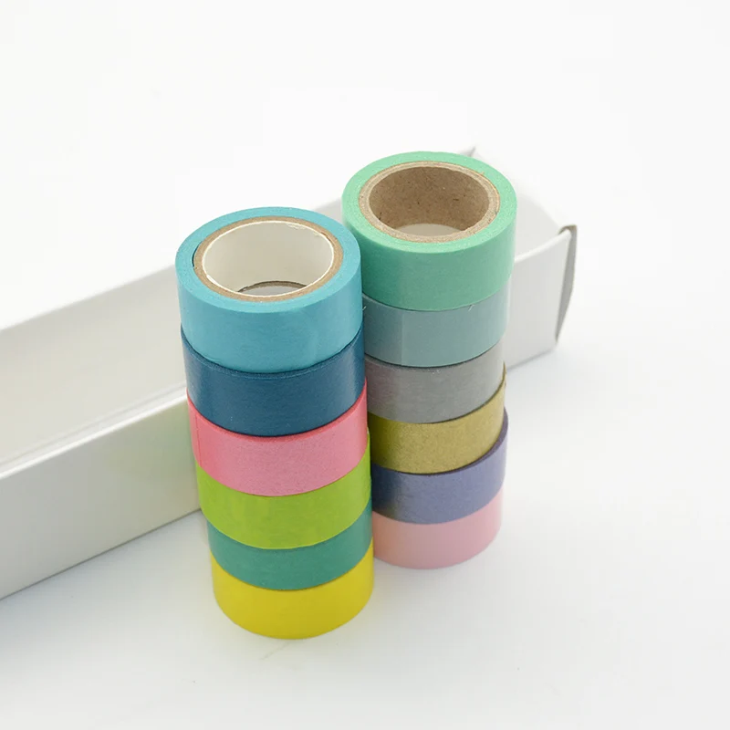 12 шт. васи лента Papeleria Cinta комплект Washitape Fita Adesiva бант Декоративные DIY Kawaii Рождество сплошной