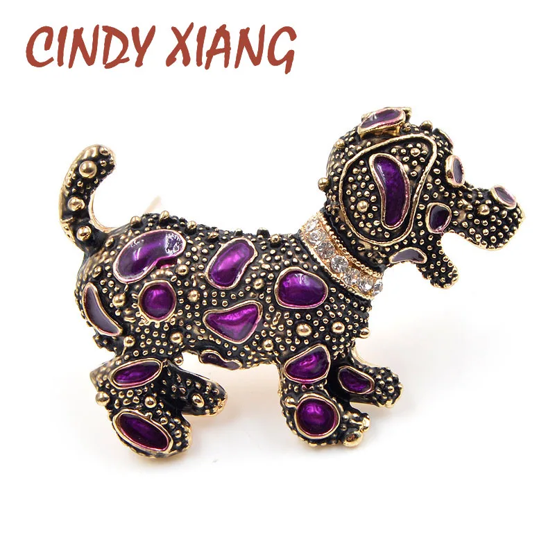 Женская Брошь в виде собаки CINDY XIANG винтажная эмалированная брошь щенка|pins for
