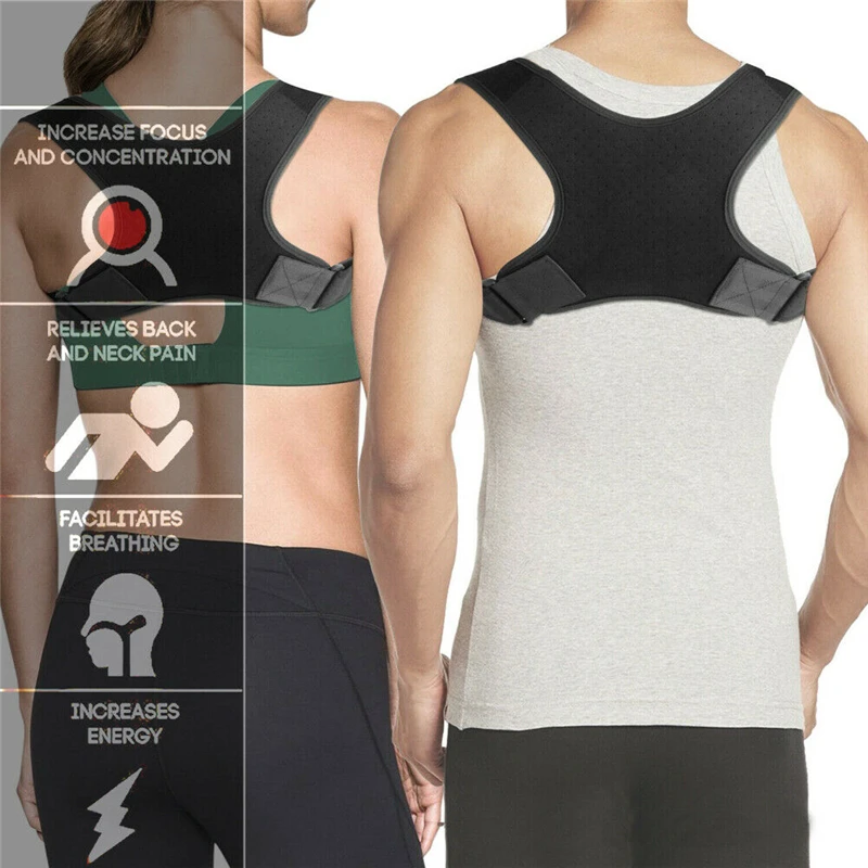 Регулируемый Корректор осанки унисекс дышащий поддерживающий пояс для спины и