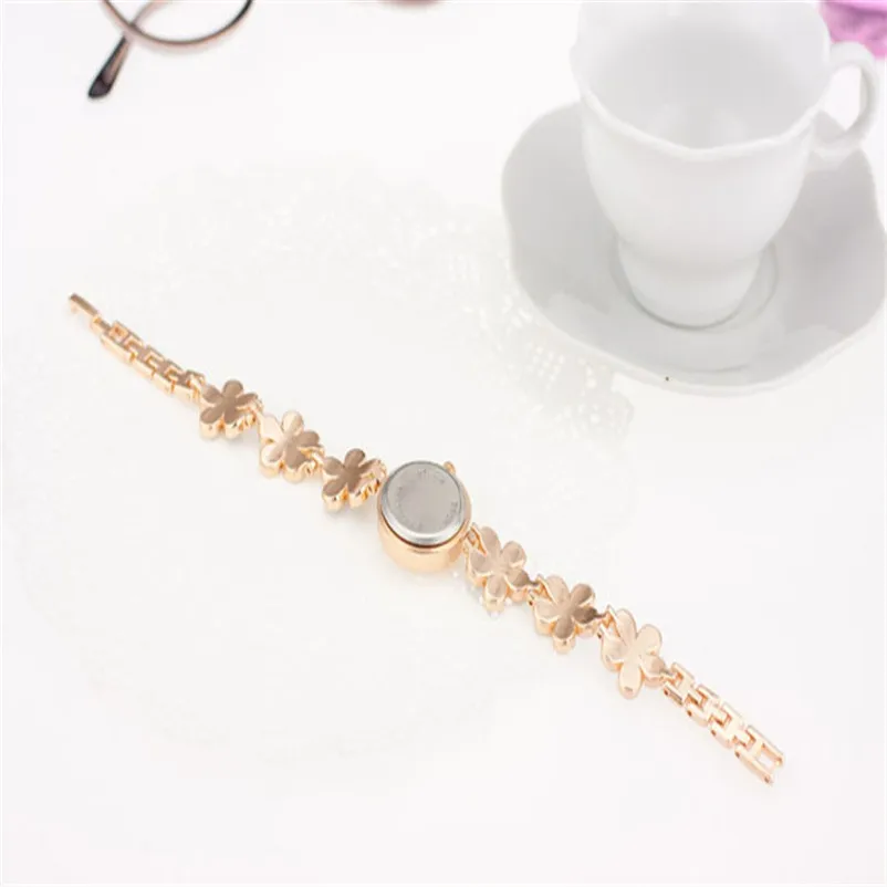 Высокое качество женские часы модные ромашки цветок розовое золото браслет