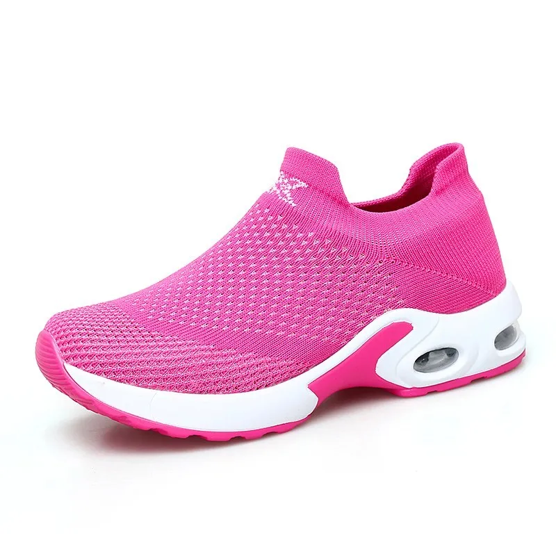 Rose Fashion Shoes Женские кроссовки; Повседневные слипоны; женские кроссовки на платформе; черные дышащие сетчатые носки; Basket Femme; Zapatos De Mujer - Цвет: Rose Fashion Shoes