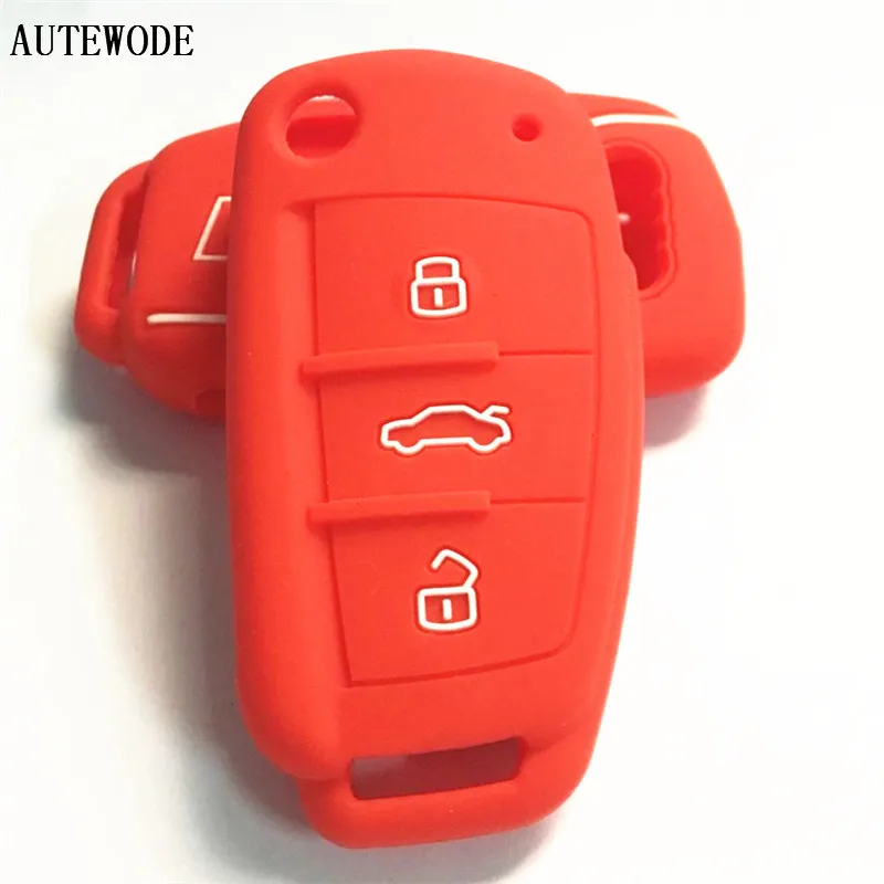 AUTEWODE силиконовый чехол для ключей от машины Audi s line 3 кнопочный откидной складной