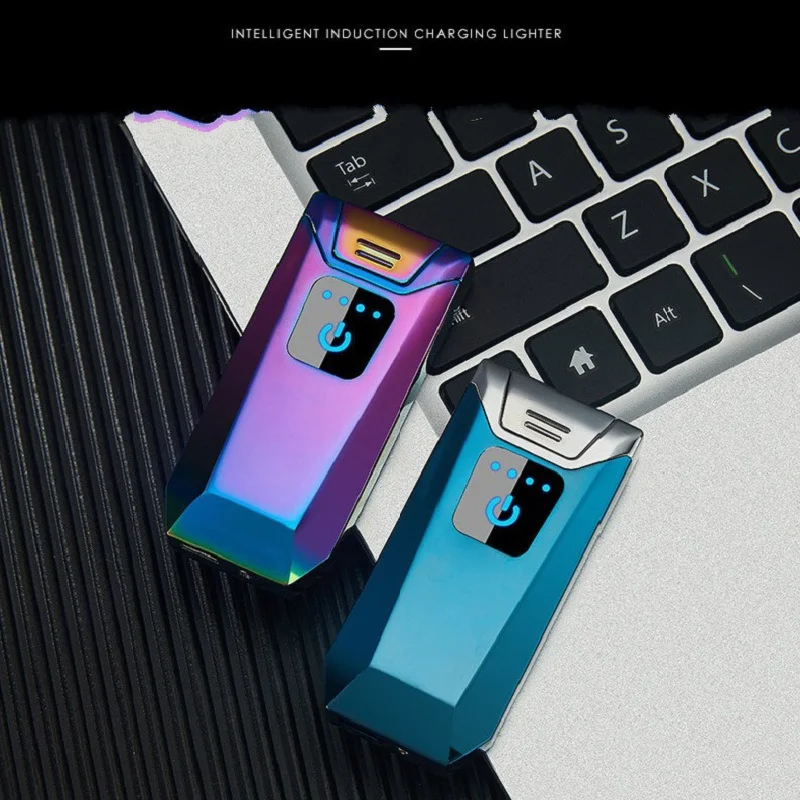 Double Arc USB Windproof flameless Plasma Touch LED sensing charging cigarette lighters electric cigar Electronic lighter | Дом и сад