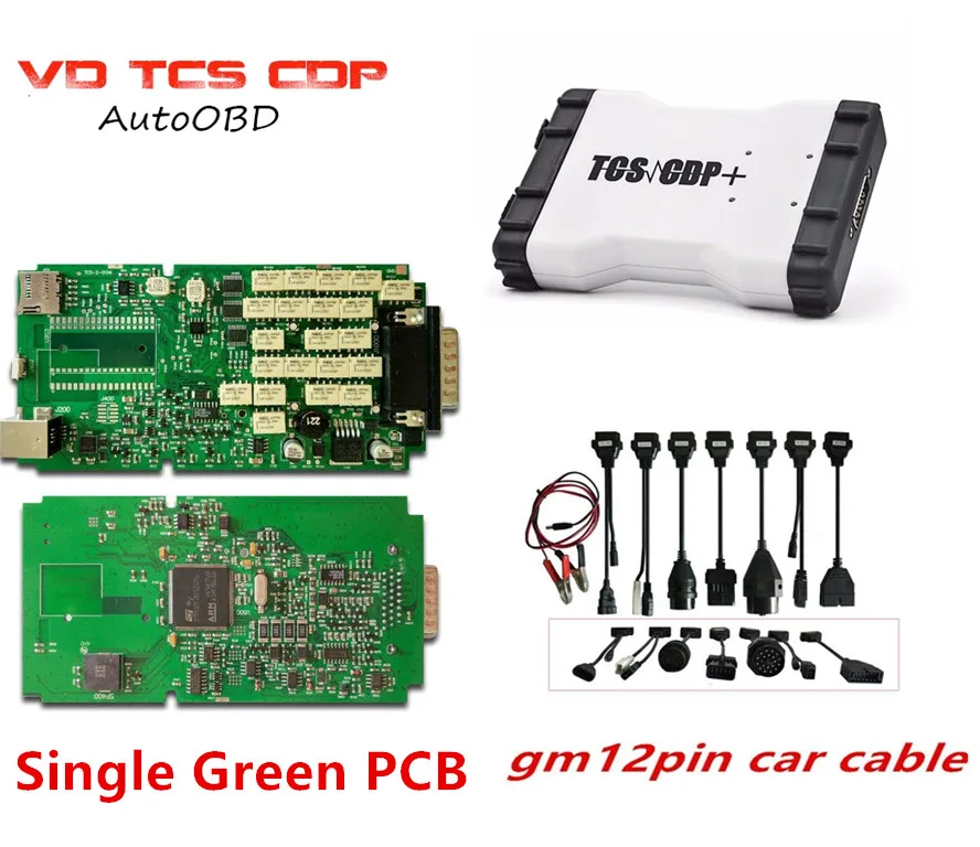 DHL New Single Green PCB VD TCS CDP pro 2015R3 keygen Bluetooth gm12pin car cable diagnostic-tool as Multidiag code reader | Автомобили и