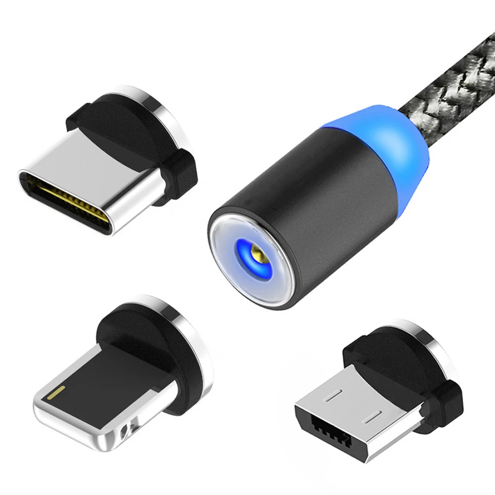 Новинка плетеный Магнитный зарядный USB кабель для передачи данных iPhone Android Тип C