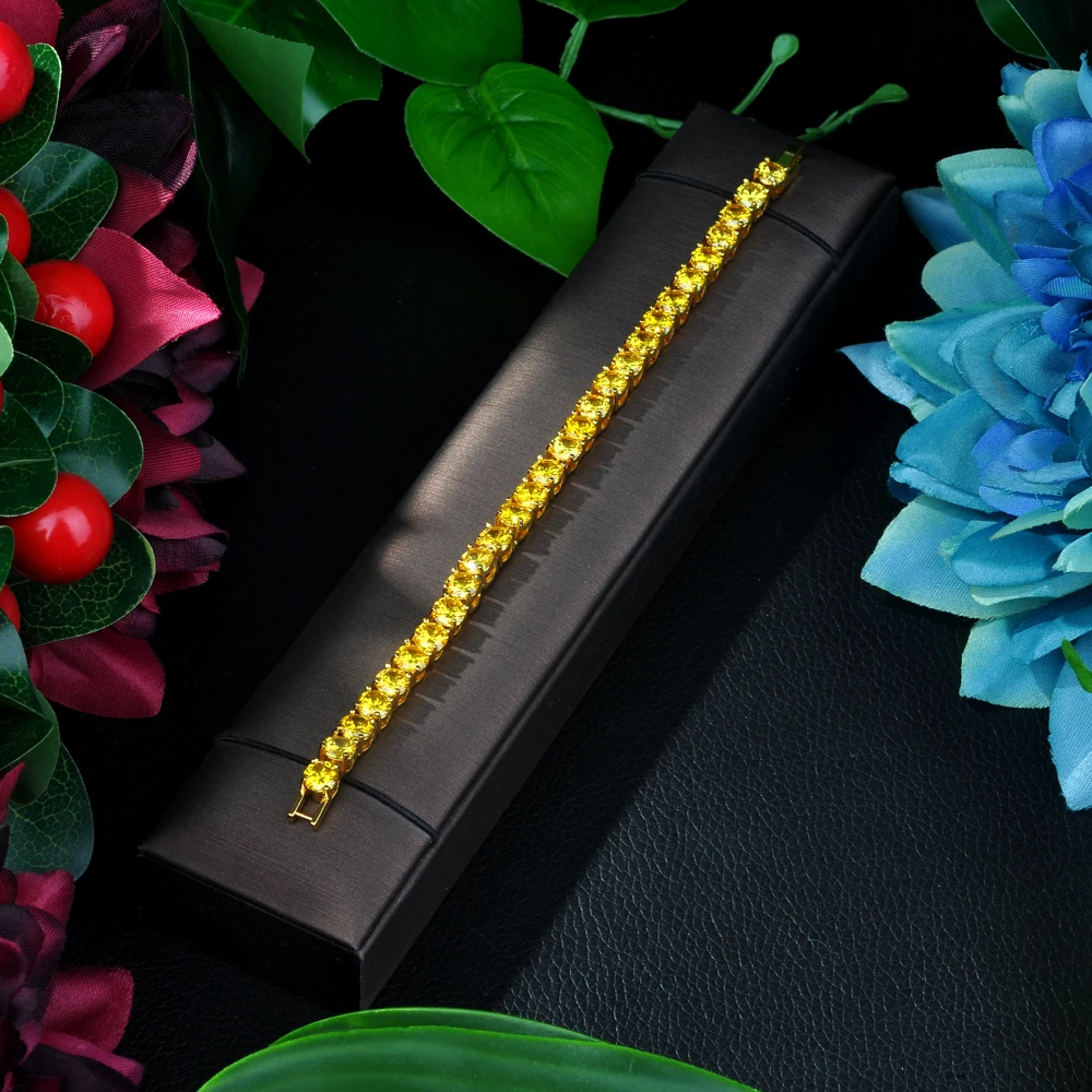 Женский браслет с цирконием hibrid золотого цвета для подарка B 02|charm bracelet|a braceletbracelet