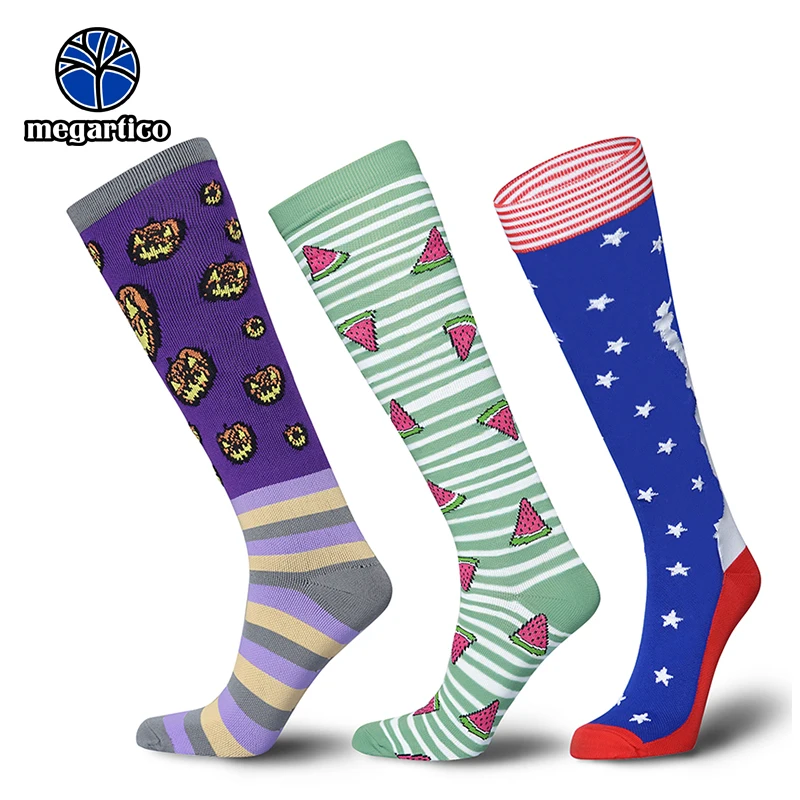 Чулки компрессионные унисекс модные детали для поддержки ног эластичные до