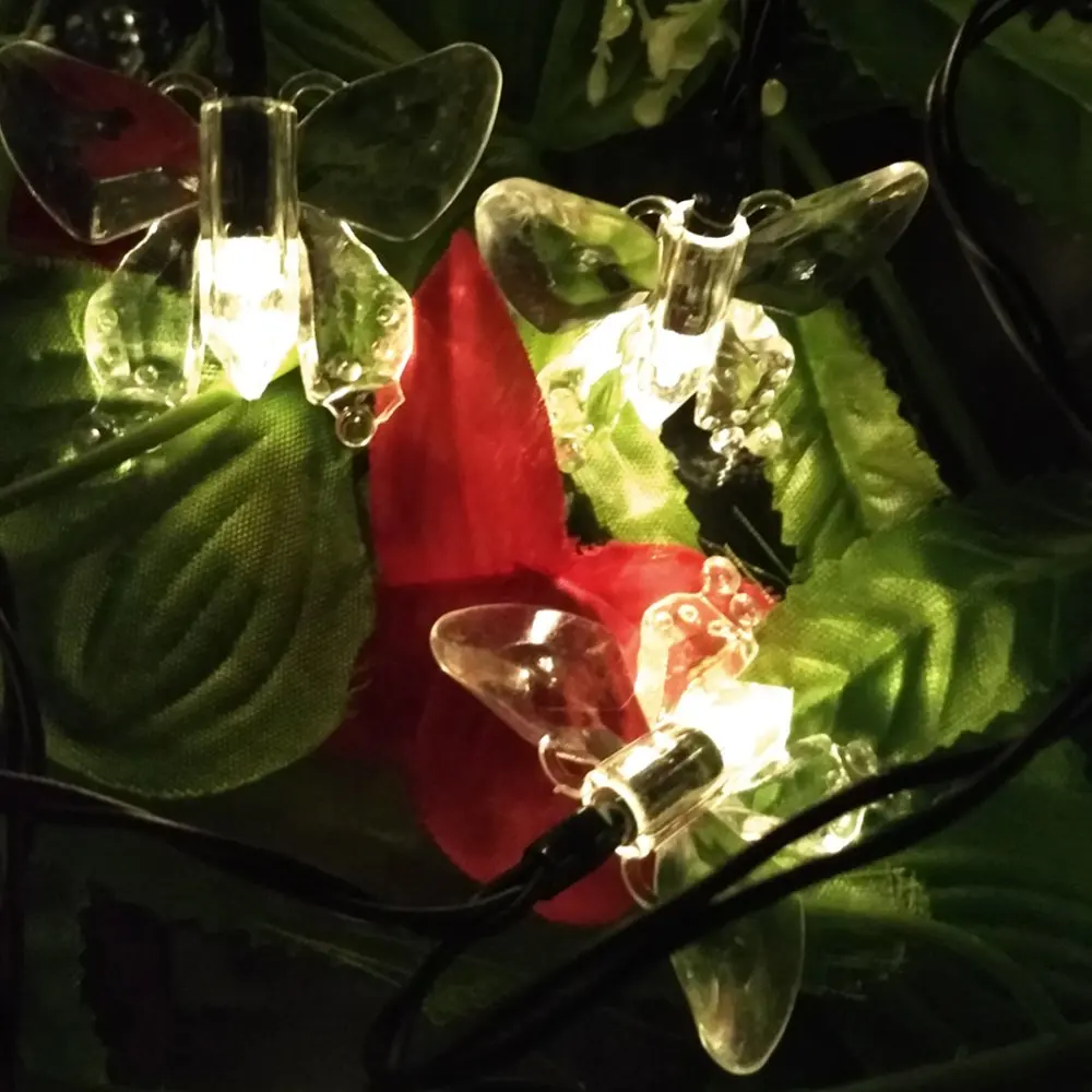 YIYANG мульти солнечные лампы 4 8 м 20LED бабочка гирлянда Фея Luces Водонепроницаемый
