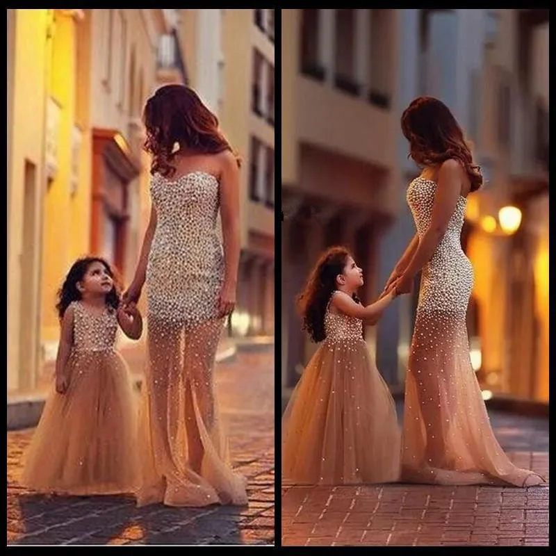 Роскошные бисером русалка длинные платья выпускного вечера 2016 милая рукавов