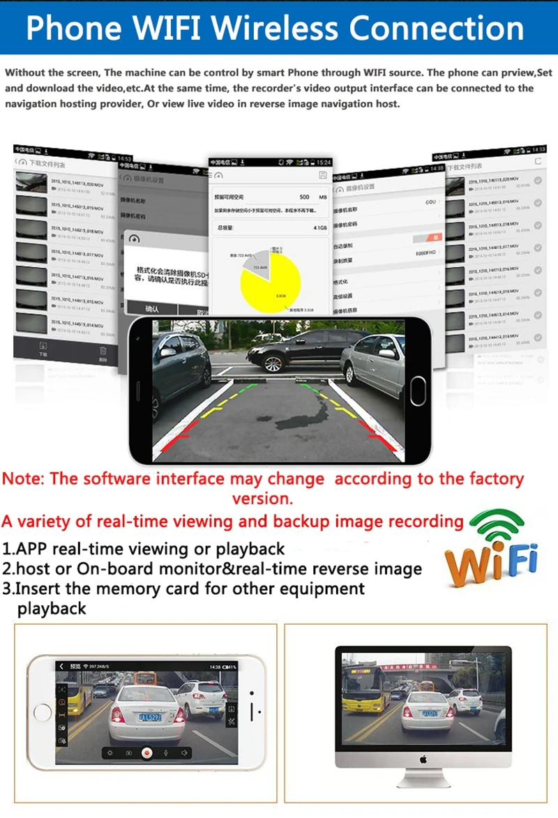 Мини Регистраторы dashcam WI FI Видеорегистраторы для автомобилей HD1080P Камера