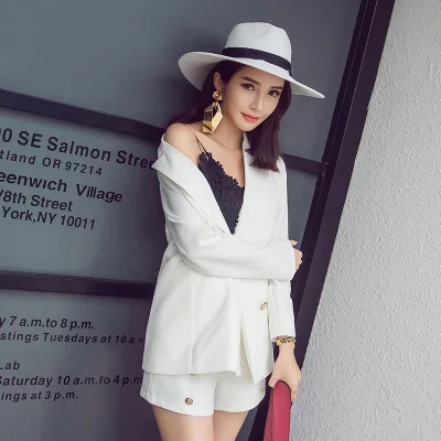 Женский комплект Новинка лета 2018 простой маленький костюм куртка + повседневные