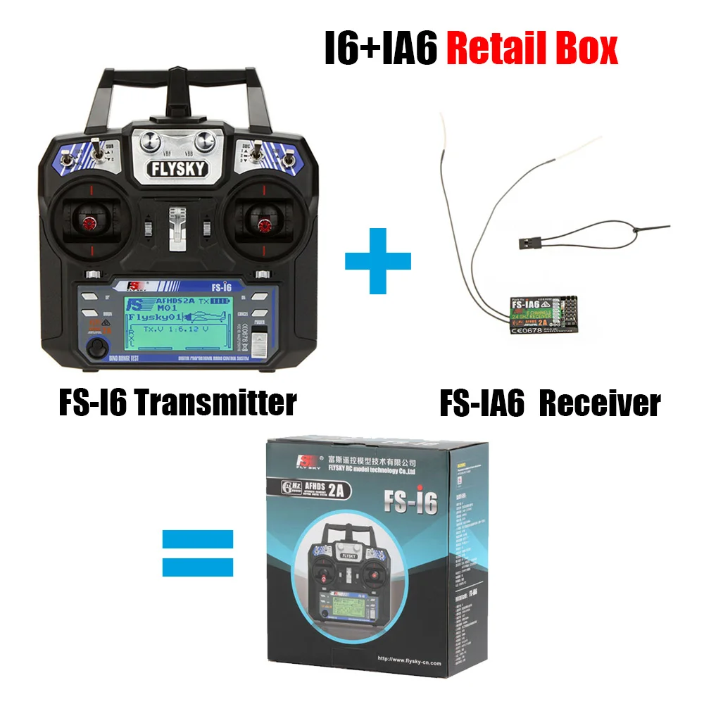 I6withIA6 Receiver Новейший Flysky FS-i6 FS I6 2,4G 6ch RC передатчик контроллер FS-iA6 или IA6B приемник для RC вертолета самолета квадрокоптера планера - Цвет: I6withIA6 Receiver
