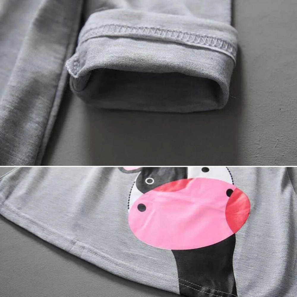 Осенняя зимняя одежда для девочек блузки с О-образным вырезом изображением