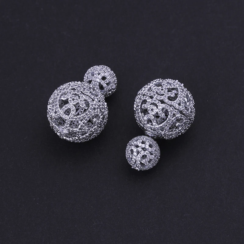 Девушка очень высокое качество Мода Посеребренная спереди назад двойной Циркон