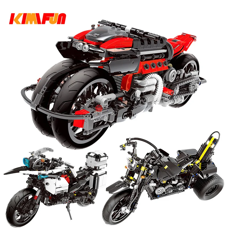 680 + City technic мотоцикл строительные блоки машины игрушки наборы гоночных