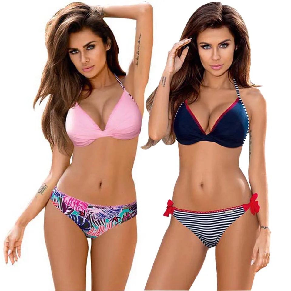 Новинка 2019 пикантные бандажные бикини TCBSG с пуш ап купальник женский топ лямкой