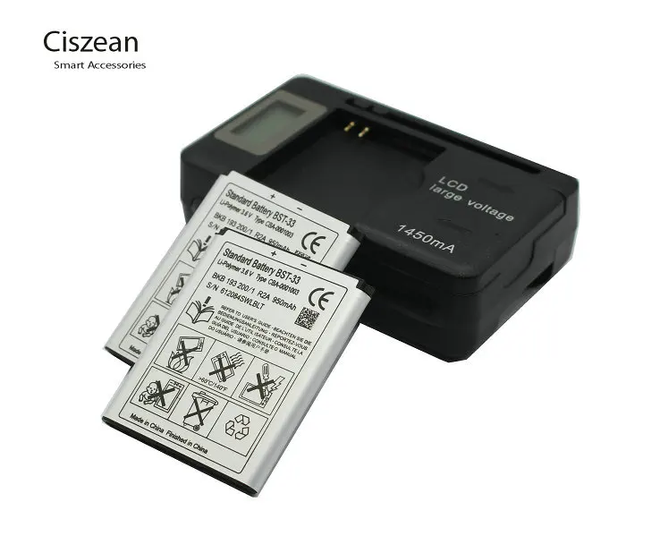 Ciszean 2 шт. BST-33 950 мАч Сменный аккумулятор для смартфона + зарядное устройство с