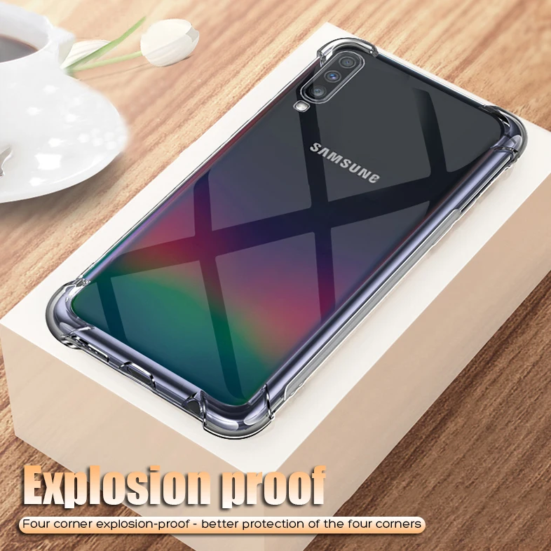 Luxury Shockproof Bumper Transparent Silicone Phone Case For Samsung Galaxy A50 A30 A20 A10 A60 A70 Clear TPU protection Coque |