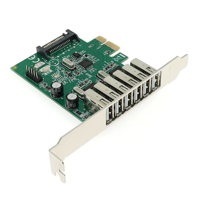 PCI Express до 6 USB 2 0 удлинитель карту со встроенным 9pin extender адаптер Renesas чип|Платы