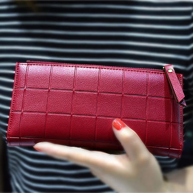 2019 Fashion Womens Wallets Simple Zipper Purses Black Red Pink Blue Green Long Section Clutch Wallet Soft PU Leather Money Bag | Багаж и