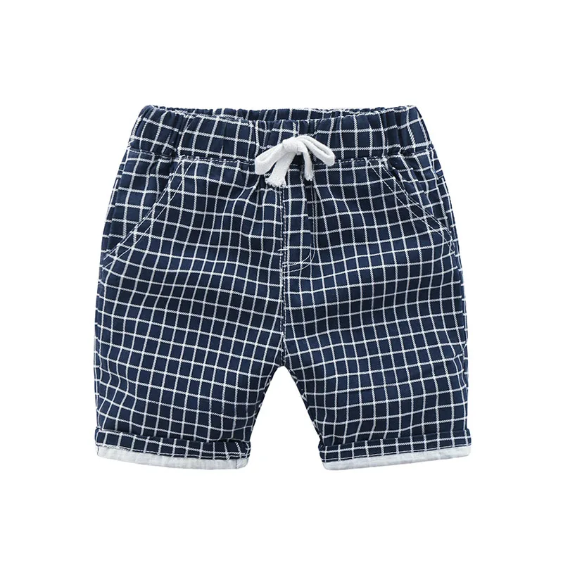 Navy Blue DE PEACH/ г. Модные клетчатые шорты для мальчиков; летние хлопковые дышащие детские повседневные шорты; детская одежда в английском стиле - Цвет: Navy Blue